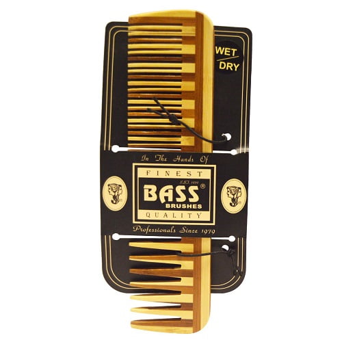 BASS Brushes Premium Bamboo Grooming Comb - Wide Tooth Style