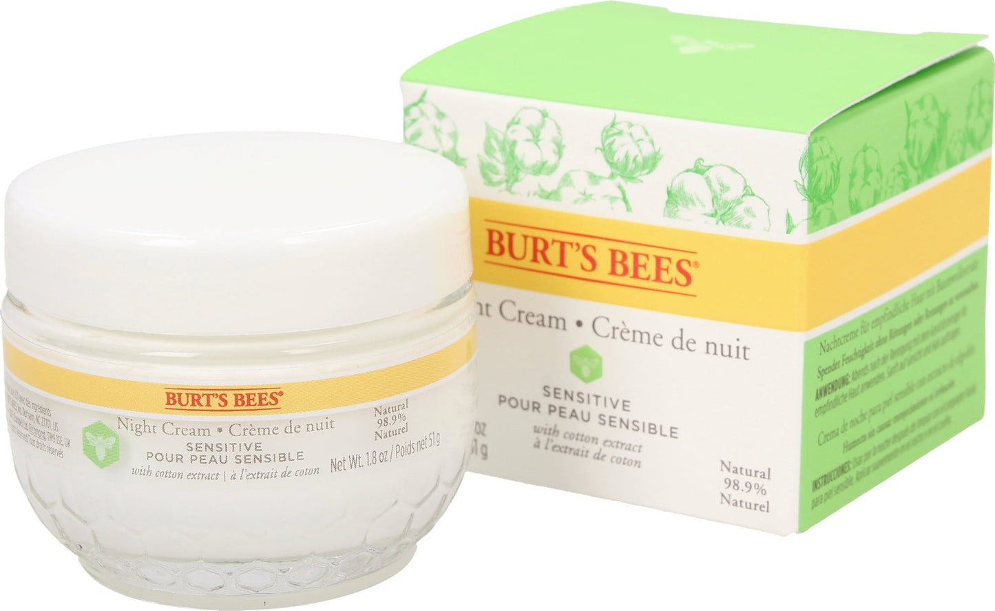 Burts Bees Night Cream 1.8oz Sensitive