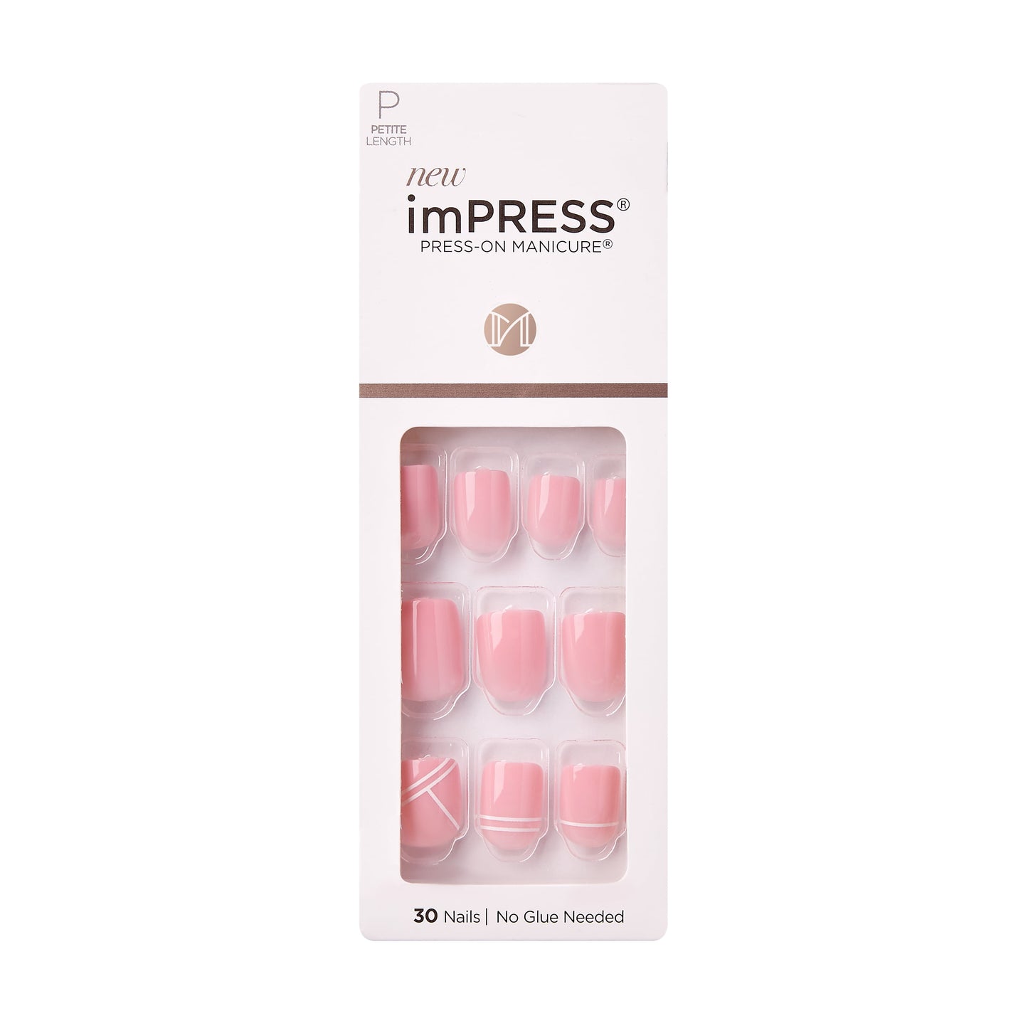 KISS ImPRESS French Tip Press on Nails, Gold Ring