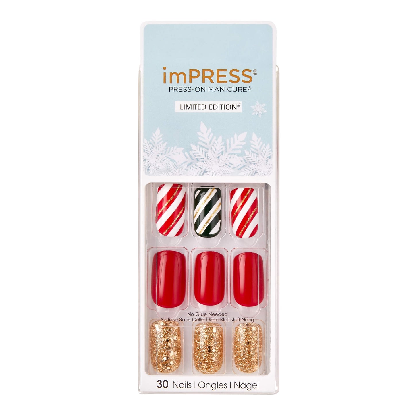 KISS imPress Press-on Manicure Artificial Nails Medium Length - Climb Up