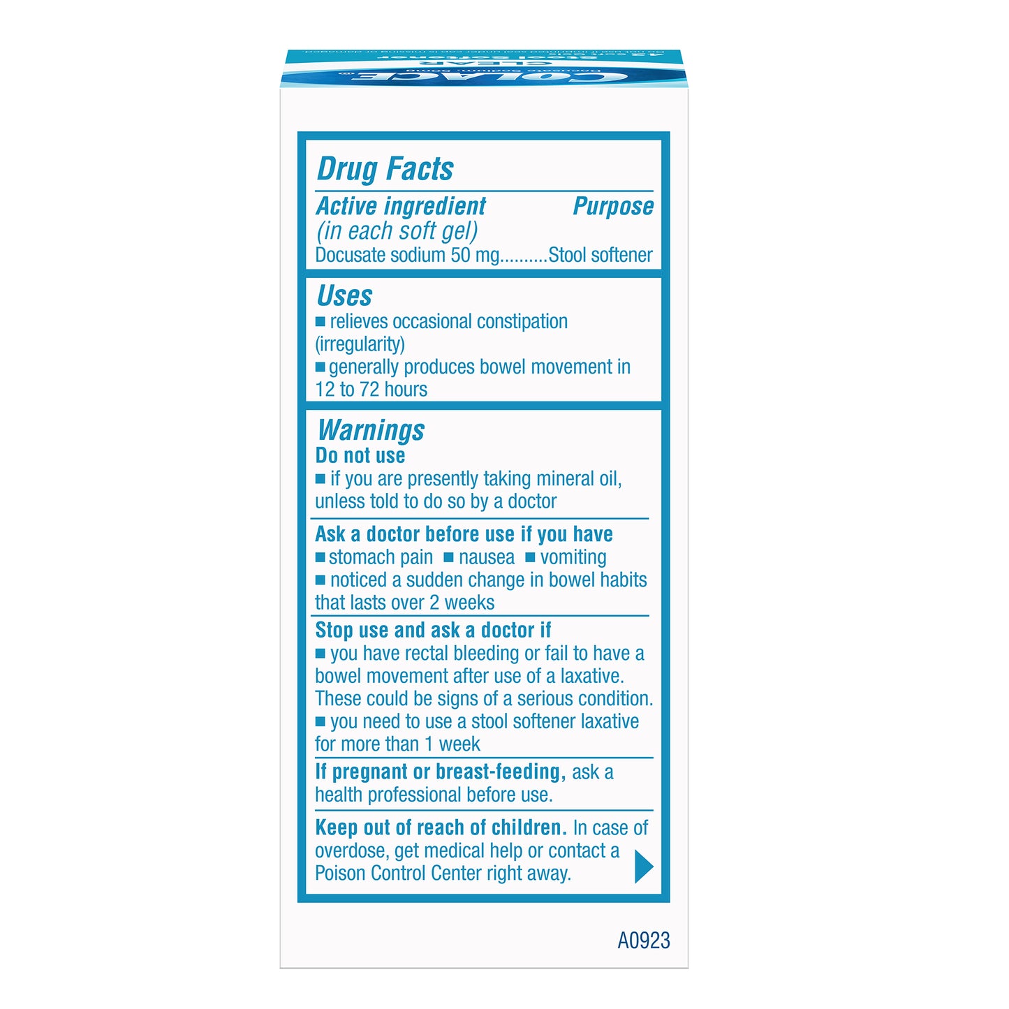 COLACE CLEAR GC 50MG 28 SFG DF