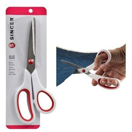 SINGER 8-1/2 inch Fabric Scissors with Red & White Comfort Grip