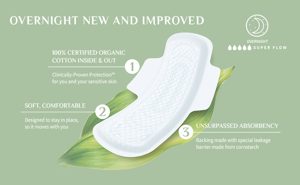 ORGANYC PADS,NIGHT,CTN,FOLD W/WNG