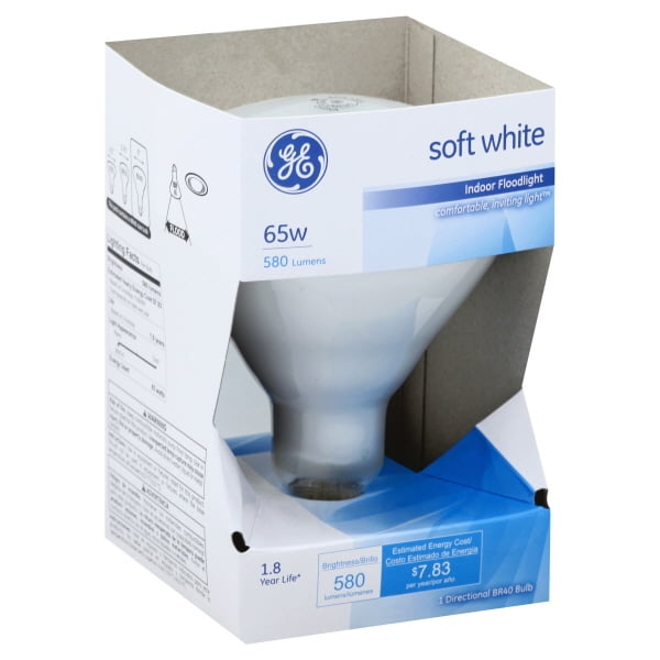 GE Lighting 65W Basic BR30 LED Indoor Floodlight Bulbs Soft White: Dimmable, 650 Lumens, 2700K, E26 Base, 2 pack