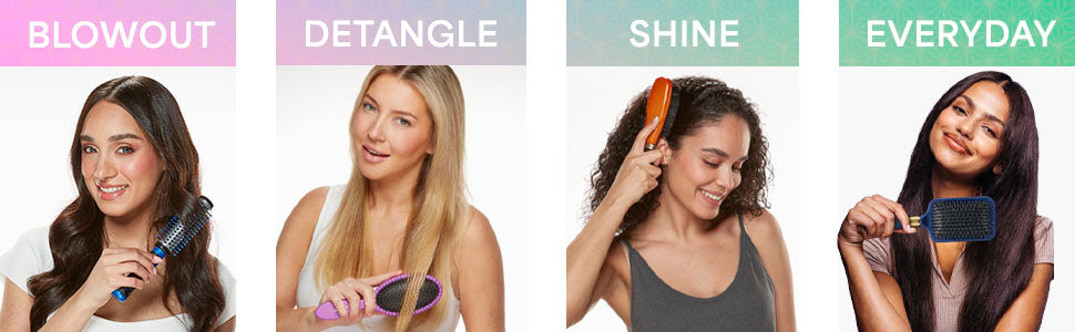 CONAIR Color Pops Detangle & Style Brush Set - Teal & Navy, 2 count