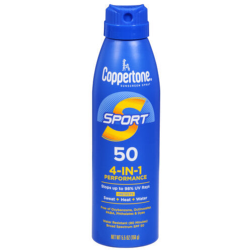 Coppertone Spf#50 Sport 4-In-1 Performance Spray 5.5oz