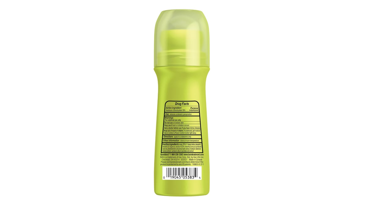 Ban Deodorant 3.5oz Roll-On Powder Fresh (24Hr Protection)
