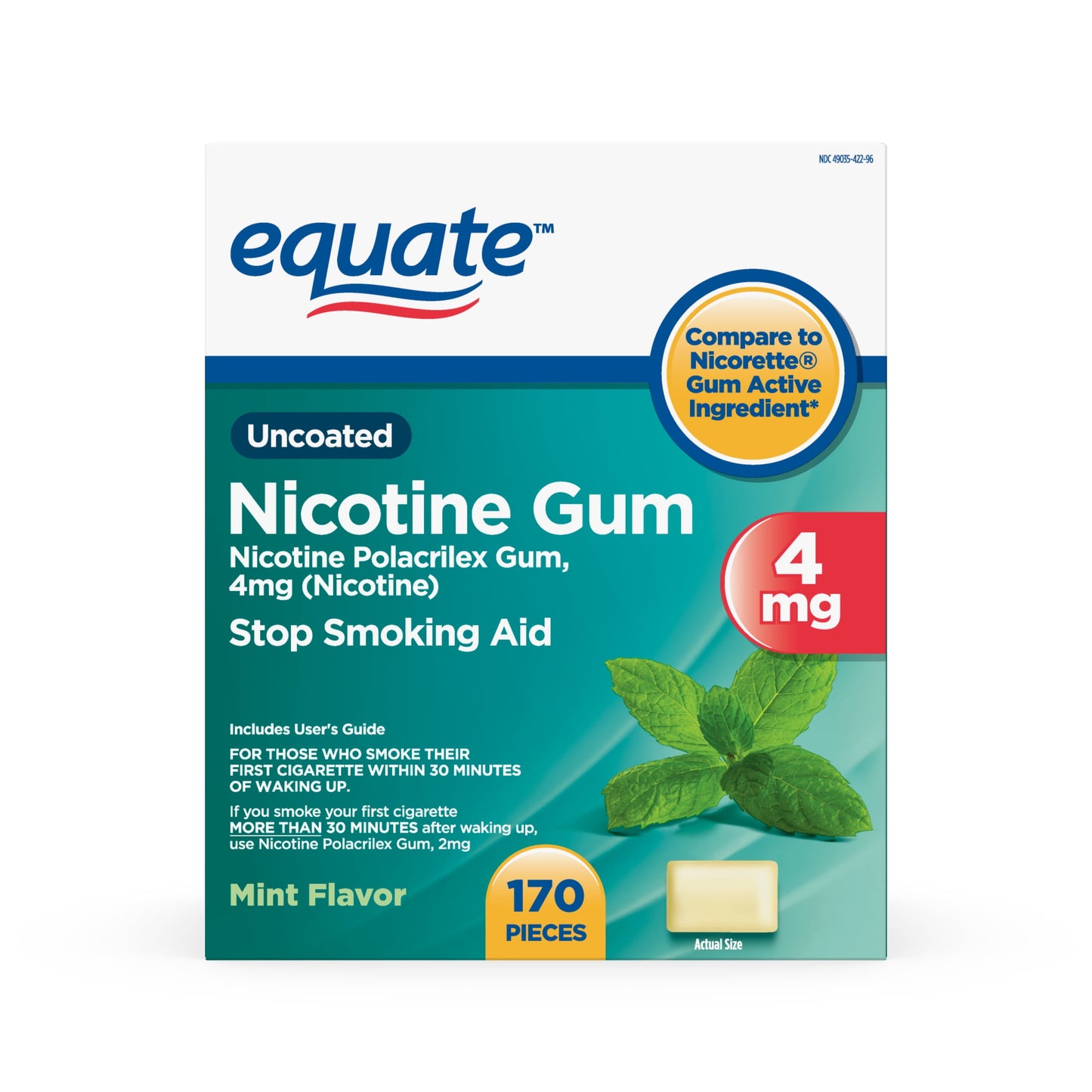 GNP NICOTINE 4MG UNCOATED MINT GUM 110CT