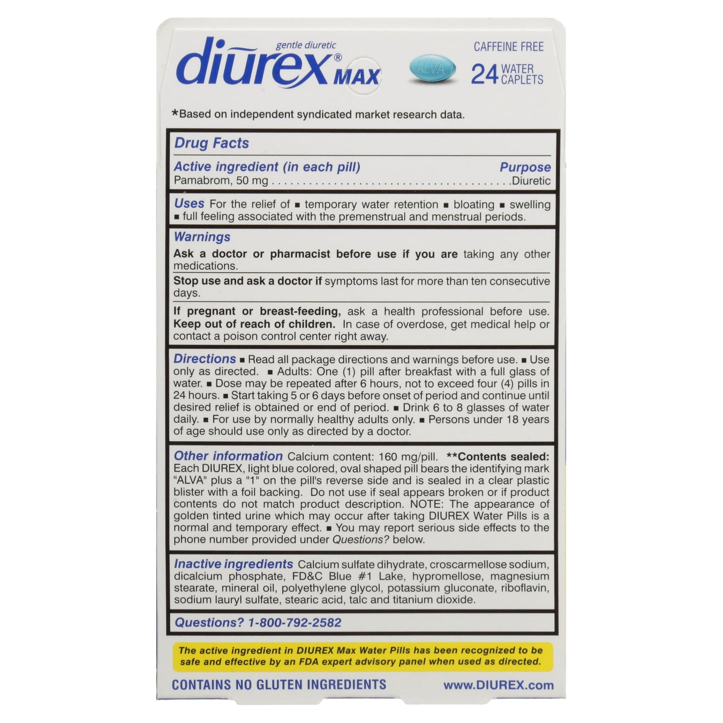 DIUREX WATER PILLS W/CAFFEINE TAB 42CT