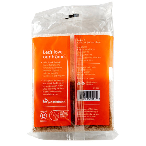 FULL CIRCLE SCRUBBER SPONGE,CCNUT,2PK