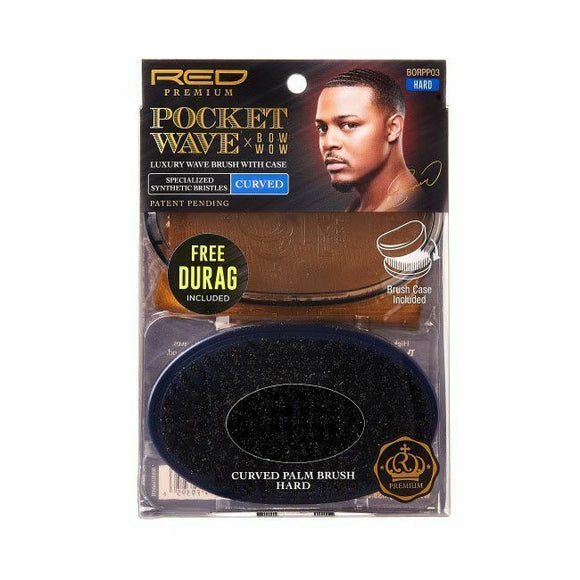 Kiss Red Pocket Wave Boar Brush Soft Curved
