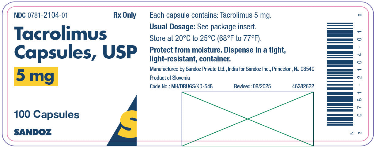 TACROLIMUS CP 5MG 100