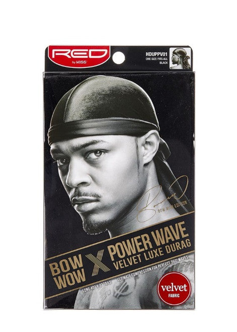 Kiss Red Durag Bow Wow Power Wave Velvet Red (3in)
