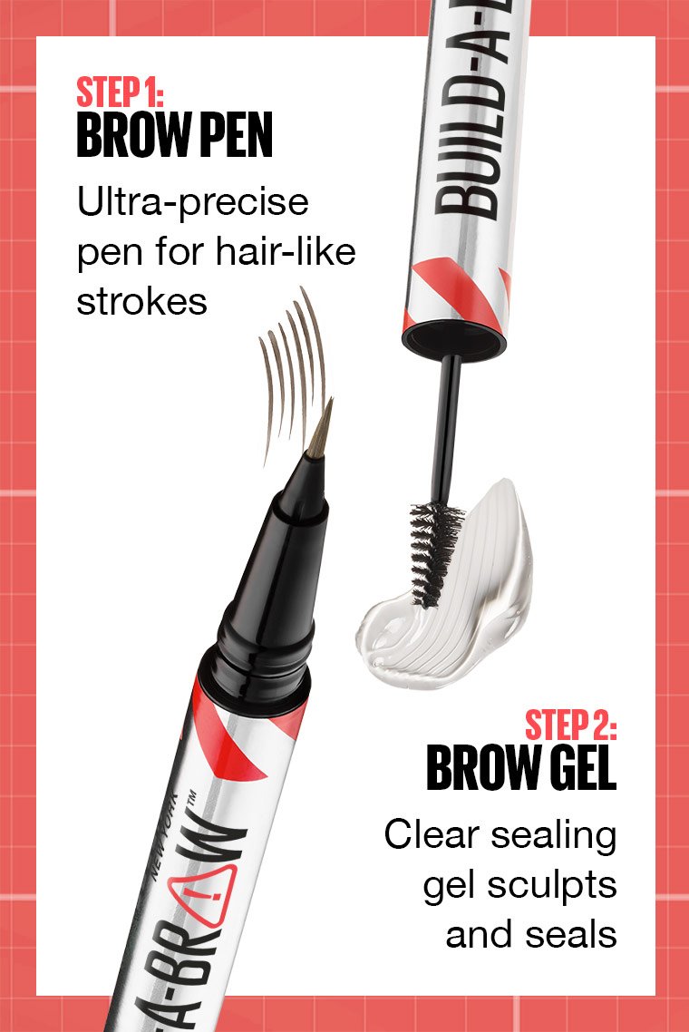 MAYBELLINE New York Build-A-Brow 2-in-1 Brow Pen and Sealing Gel Eye Makeup, 260 Deep Brown, 0.05 oz
