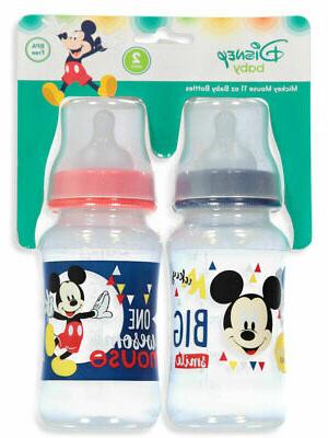 Disney Baby Wide Neck Bottles Mickey Mouse 2 Pack 6+M 11oz