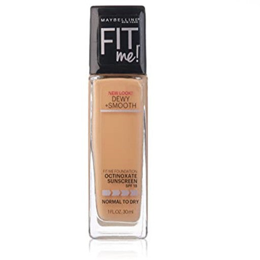 MAYBELLINE New York Fit Me Dewy + Smooth Foundation Makeup, 210 Sandy Beige, 1 oz