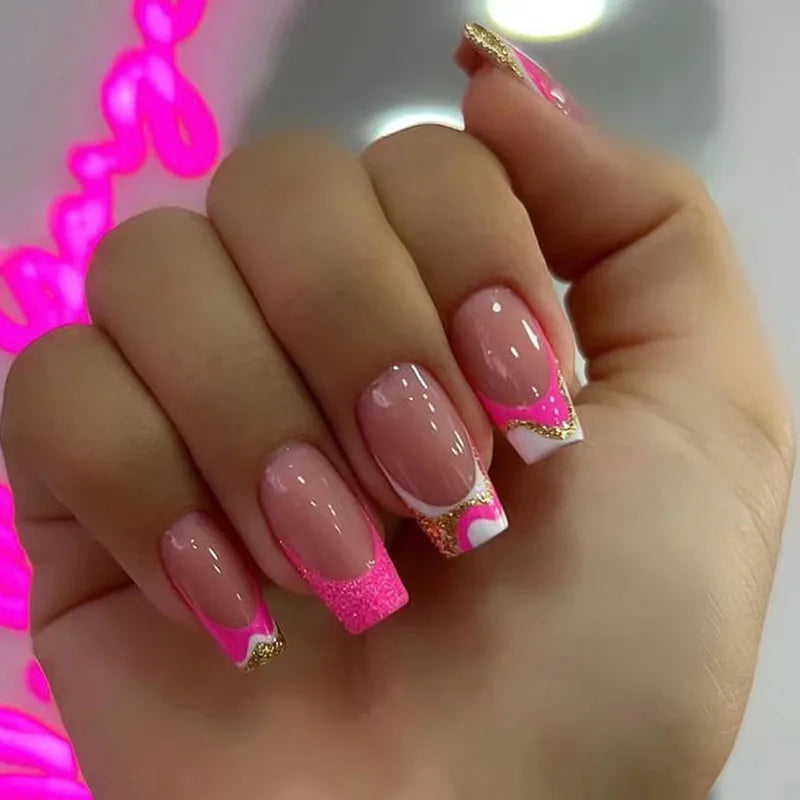 L.A. Colors Classy Nail Tips Perfect Pink French 25 pcs