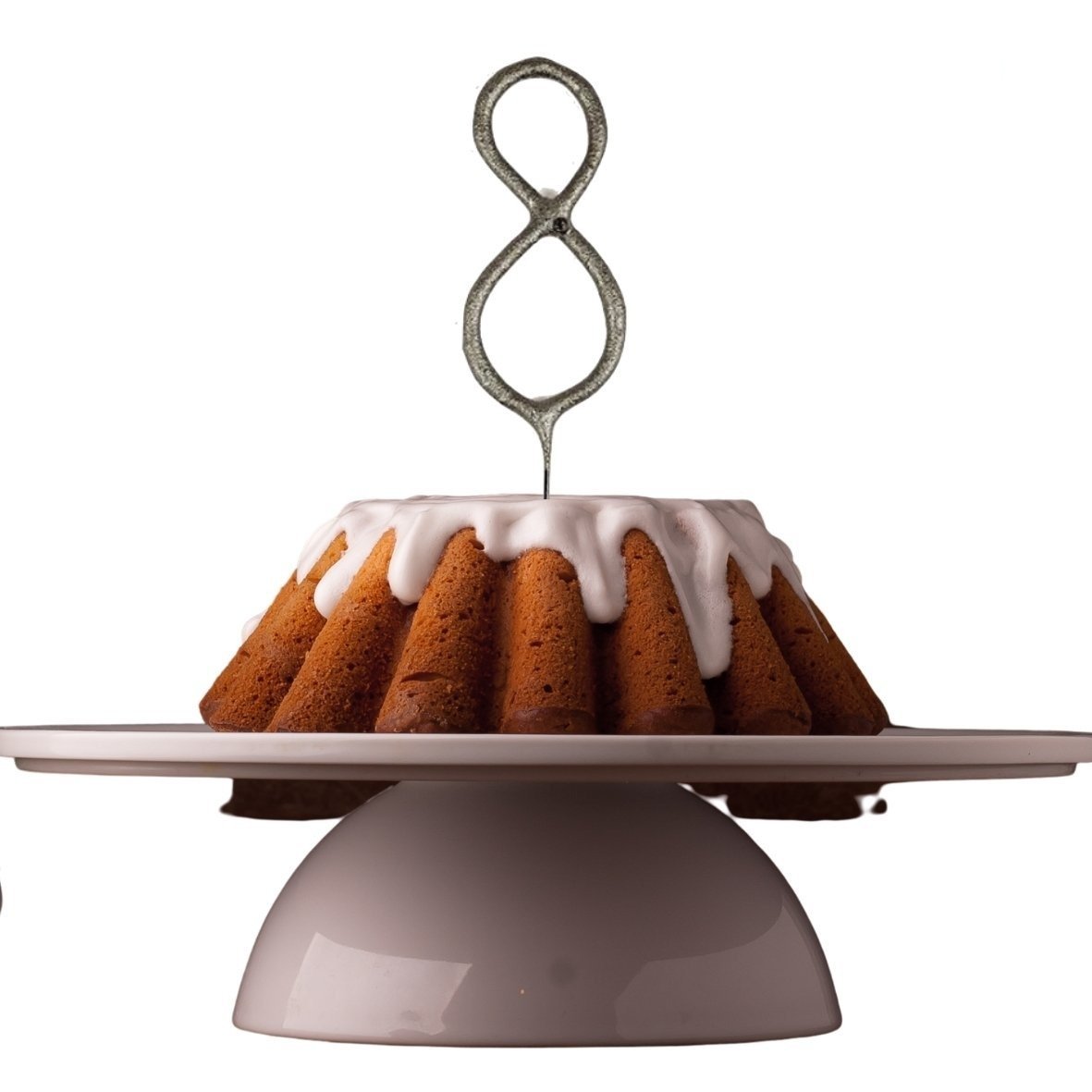 Unique Silver Sparkler Birthday Candles - Number 8