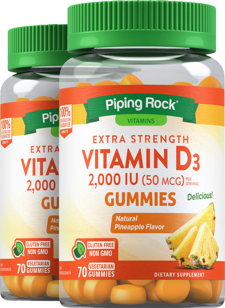 VIT D3 2000IU PINEAPPLE GMY 70CT NAT TRU