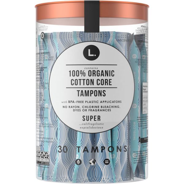 L. Tampons Organic Cotton Core Super 30 Count