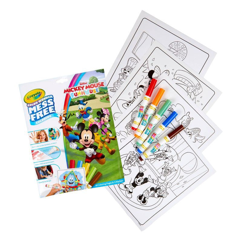 Crayola Color Wonder Mickey Mouse Roadster Racer Coloring Set, 18 pages