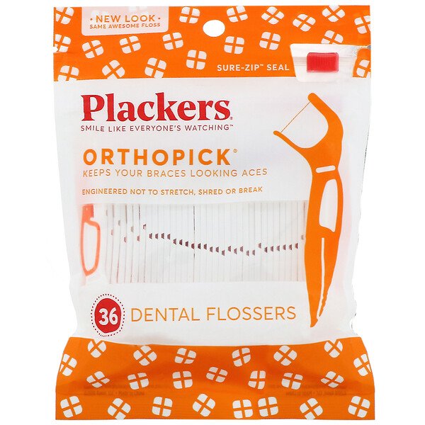 Plackers Orthopick Dental Flossers 36 Count (4in)