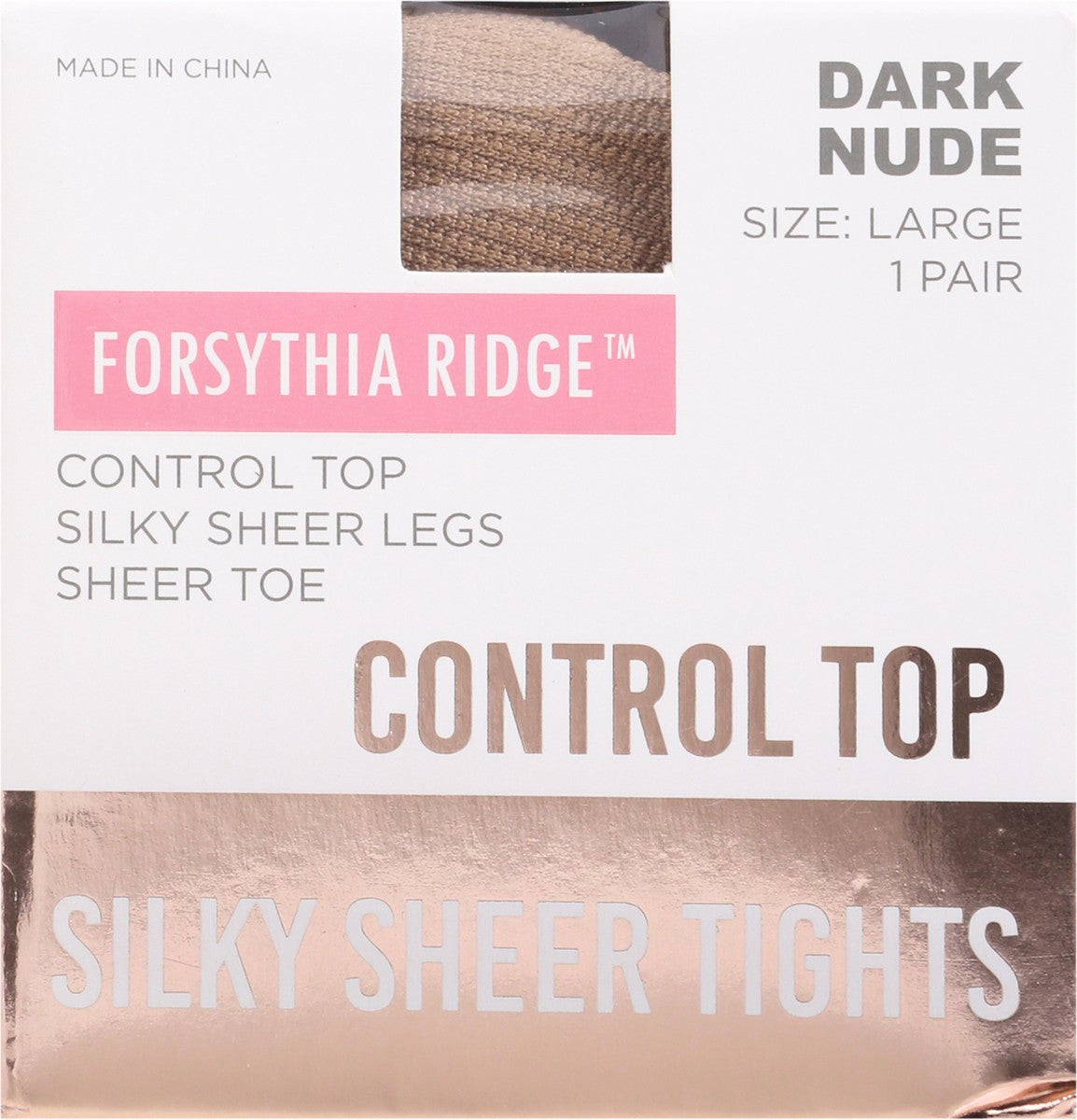 Forsythia Ridge 1Pk Sheer Tights With Control Top Large Black