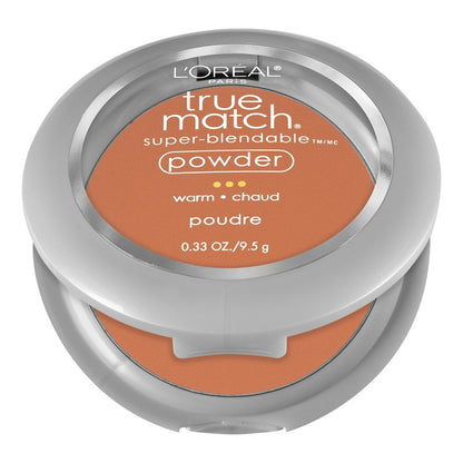 L'ORÉAL PARIS True Match Super-Blendable Oil Free Makeup Powder, W8 Creme Cafe, 0.33 oz.