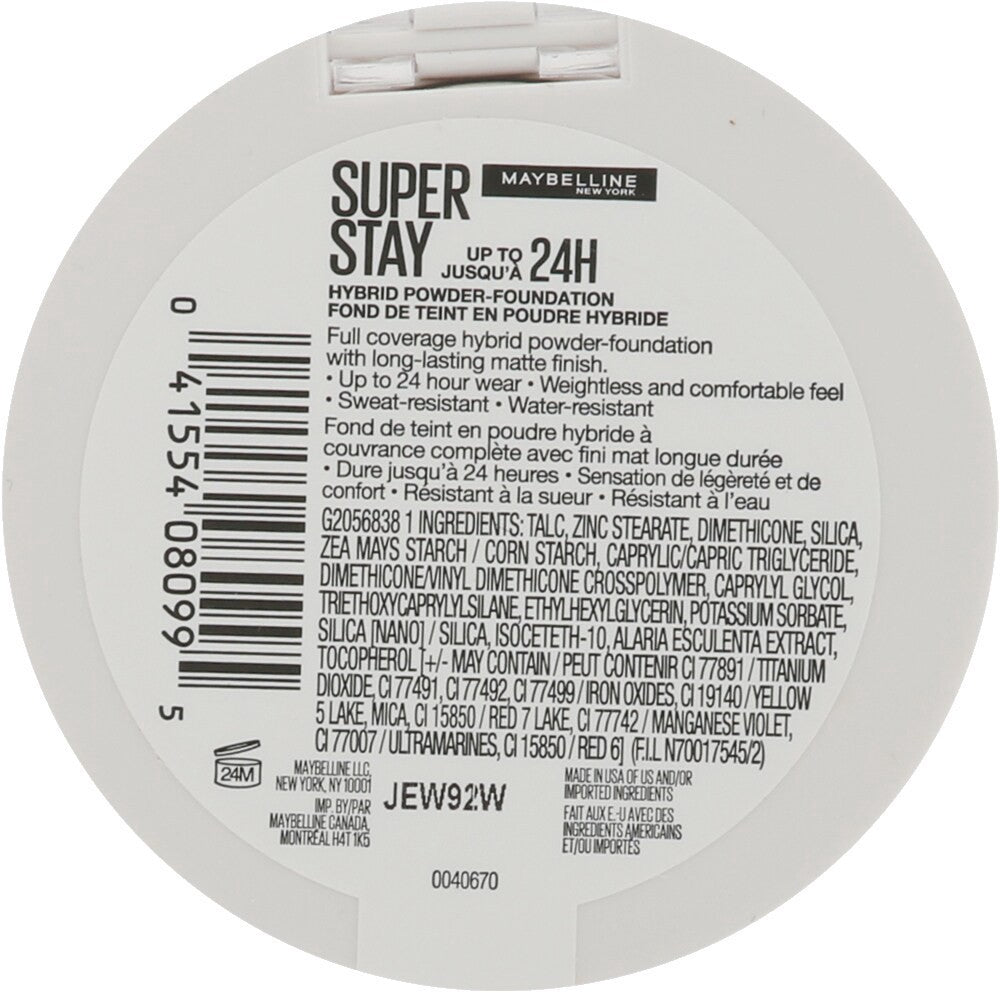 MAYBELLINE New York Super Stay Up To 24Hr Hybrid Powder-Foundation, 220, 0.21 oz