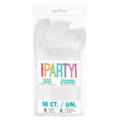 SENSATIONS Assorted Plastic Cutlery - Clear, 24 count