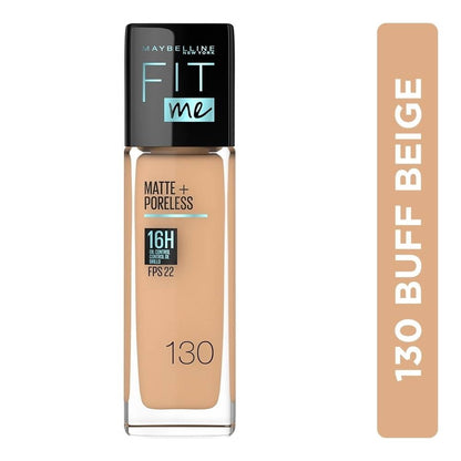 MAYBELLINE New York Fit Me Matte + Poreless Foundation Makeup, 220 Natural Beige, 1 oz