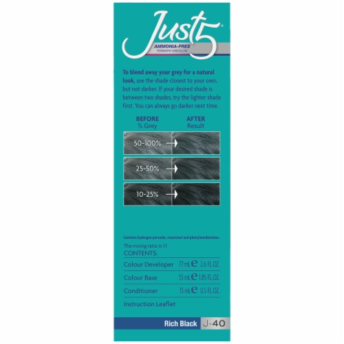 Just 5 Color Rich Black J-40 Ammonia Free Permanent