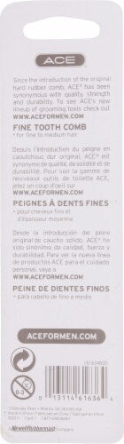 ACE 5" Classic Fine Tooth Pocket Comb - Black