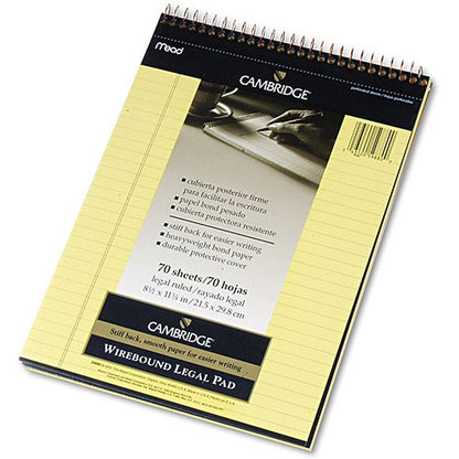 Cambridge Top Bound Stiff-Back Legal Ruled Notebook