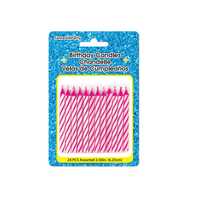 CANDLE SPIRAL BIRTHDAY PINK