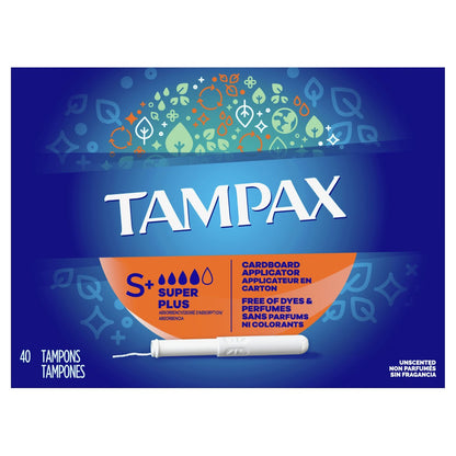 Tampax Tampons Super Plus 40 Count  Unscented