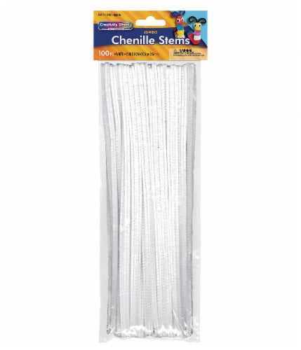 Creativity Street Regular Chenille Stems - White, 100 count