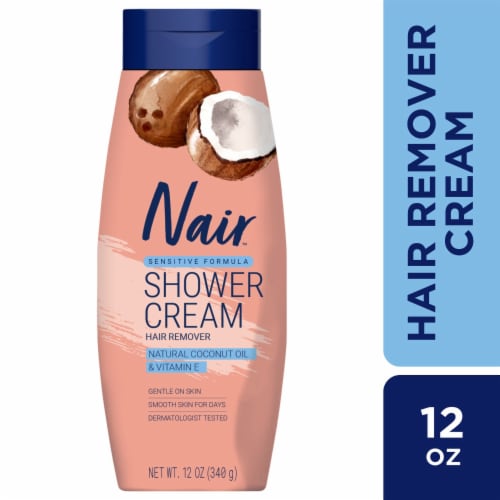 Nair Hair Remover Shower Cream Sensitive Coconut Oil 12.6oz