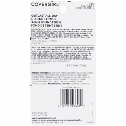COVERGIRL Outlast All-Day Ultimate Finish 3-in-1 Foundation - 450 Creamy Beige