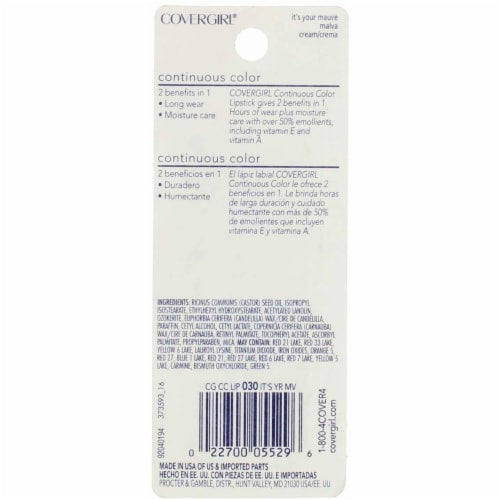 COVERGIRL Continuous Color Lipstick - 030 It's Your Mauve