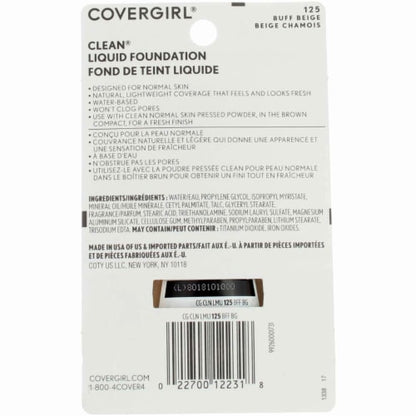 COVERGIRL Clean Makeup Liquid Foundation - 125 Buff Beige