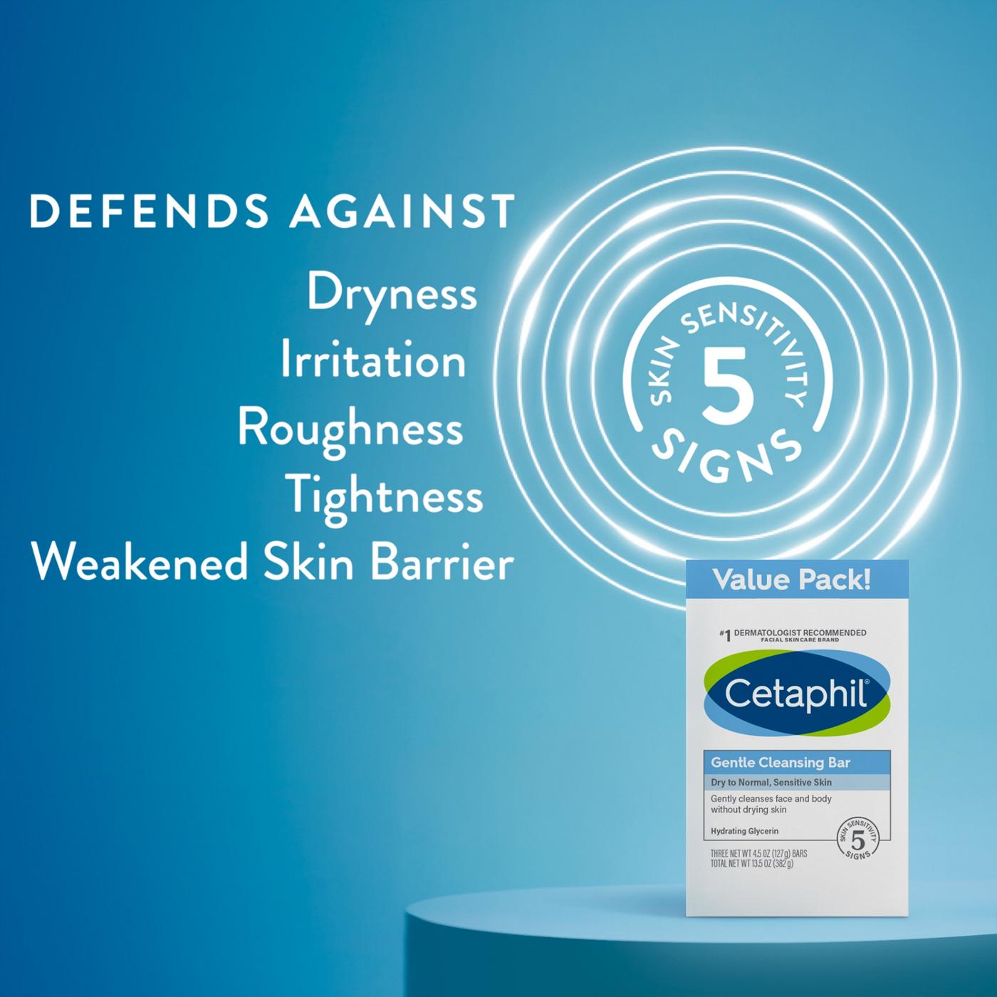 Cetaphil Gentle Cleansing Bar 3 Pack 4.5oz Value Pack