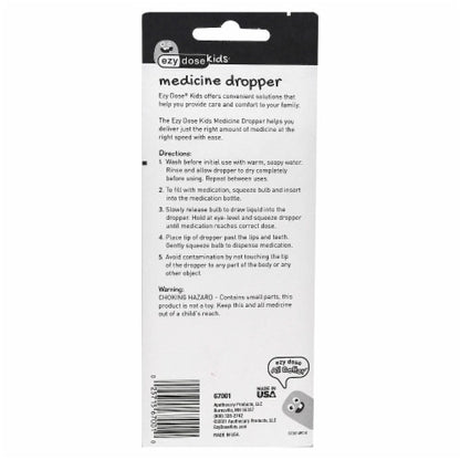 Ezy Dose Kids Oral Liquid Medicine Dropper  2.5mL/0.5 TSP Capacity  Calibrated