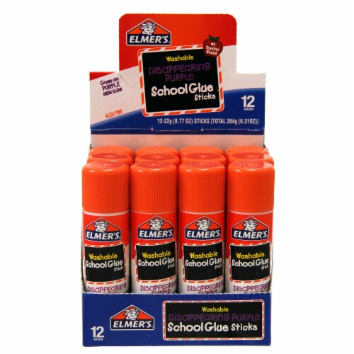 ELMER'S Washable School Glue Stick - Disappearing Purple, 0.77 oz