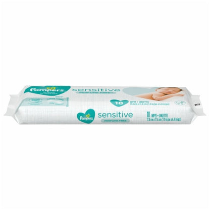 Pampers Baby Wipes Sensitive Fragrance-Free 18 Count (16in)