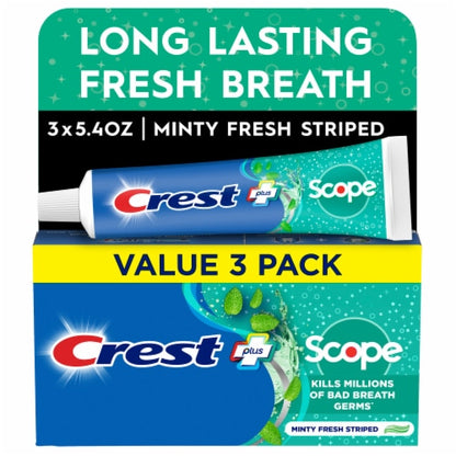 Crest Toothpaste 5.4oz Plus Scope Whitening Minty Fresh
