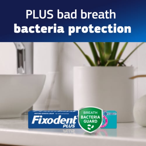 Fixodent Denture Adhesive Plus Breath Bacteria Guard 2oz
