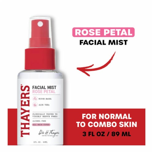 Thayers Natural Remedies Witch Hazel Alcohol Free Toner Facial Mist with Rose, 3 oz