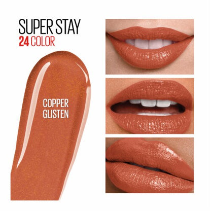 Maybelline Super Stay 24 2-Step Long Lasting Liquid Lipstick, Copper Glisten, 1 kit