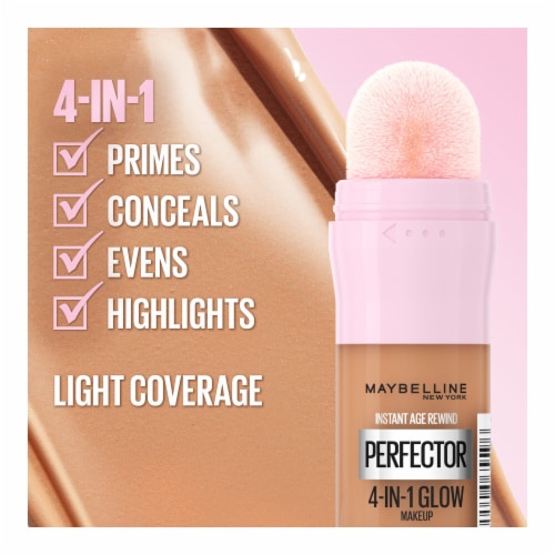 MAYBELLINE New York Instant Age Rewind Perfector 4-In-1 Glow Makeup, 00 Fair Light, 0.68 oz